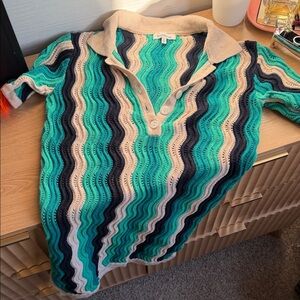 NWOT dress Striped with Wave Pattern